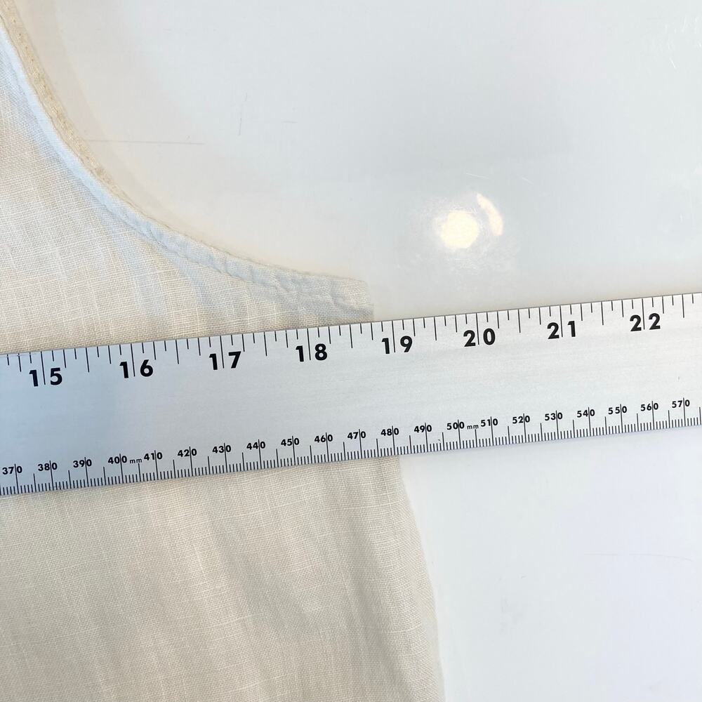 NWOT FRANCESCA BETTINI Dress S ITALY Linen Cream A-Line Slit-Sides Maxi Midi - Picture 6 of 10